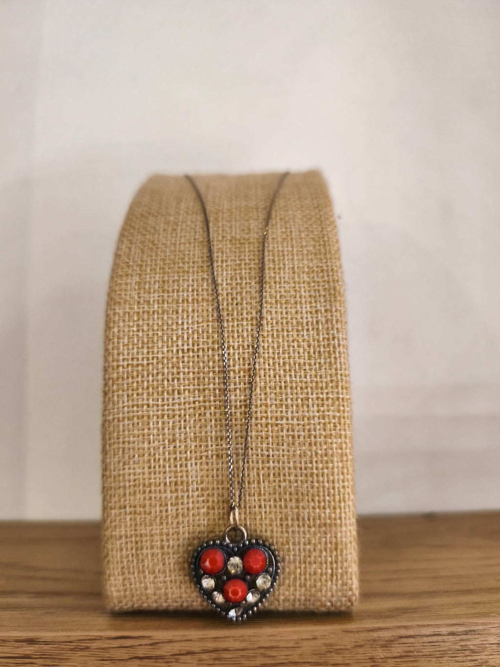 Parure Cœur Corail - Collier & Boucles d'Oreilles