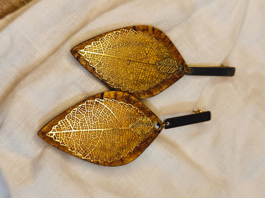 Boucles d'Oreilles Nervure Dorée